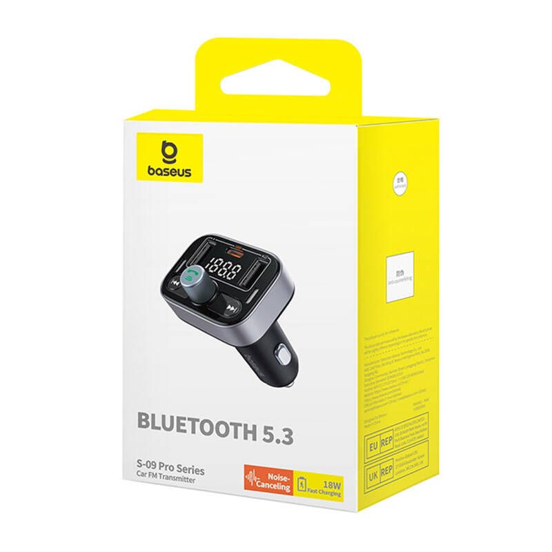 FM-sender Baseus S-09 Pro, Bluetooth (svart)