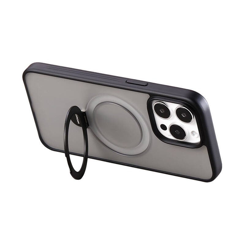 Magnetisk beskyttelsesetui med holder fra Joyroom, modell JR-BP004, til iPhone 15 Pro (svart)