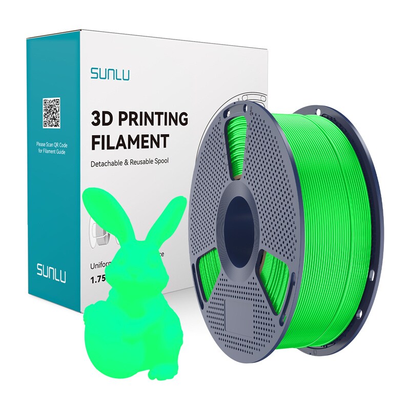 Filament Sunlu PLA som lyser i mørket (grønn)