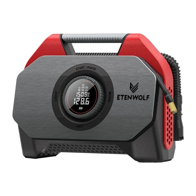 Etenwolf S6 SE luftkompressor til bil, 11,03 bar, 15 600 mAh (rød)