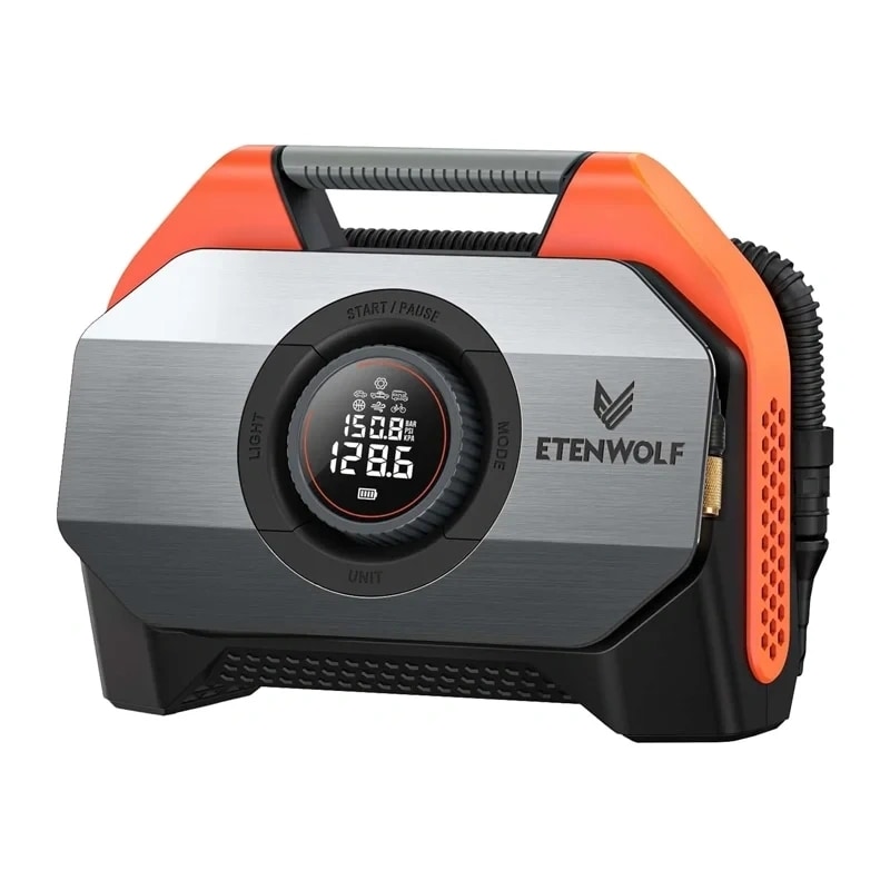 Etenwolf S6 bilkompressor, 11,03 bar, 19 200 mAh (oransje)