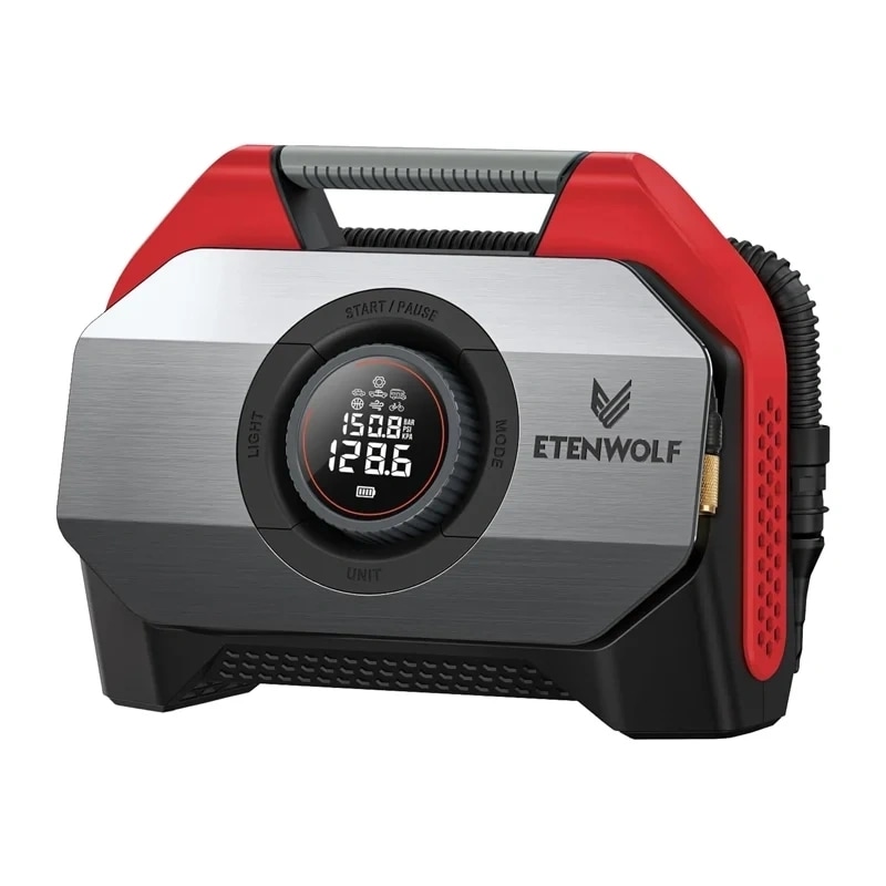Etenwolf S6 bilkompressor, 11,03 bar, 19 200 mAh (rød)