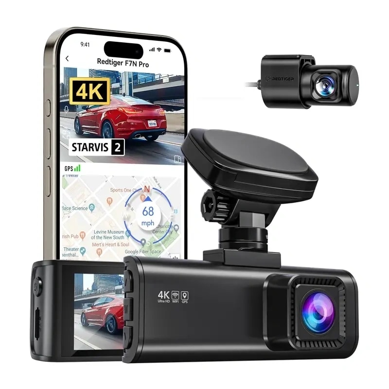 REDTIGER F7N Pro WiFi 4K + 1080p bilkamera