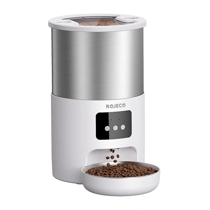Fôrautomat Rojeco Smart Pet Feeder 4,5 l i rustfritt stål