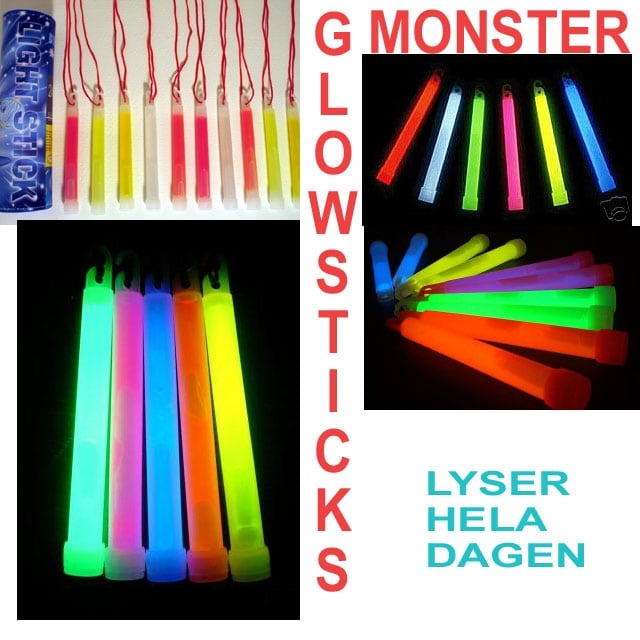 10stk Store ORANGE Glowsticks