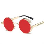 Steampunk Retro Solbriller Rød/Gull